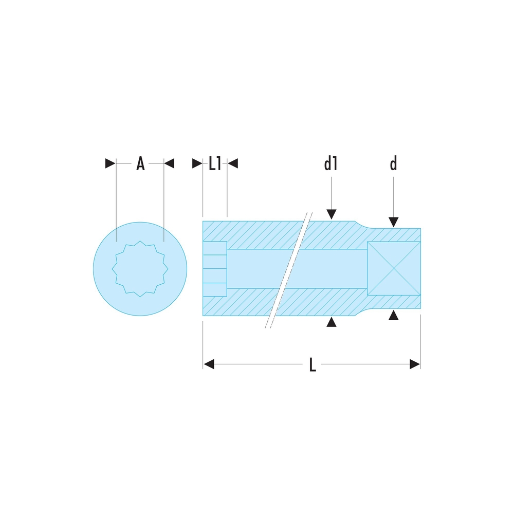 Douille 1/4' 12 pans de 9/32 - FACOM - R.9/32E