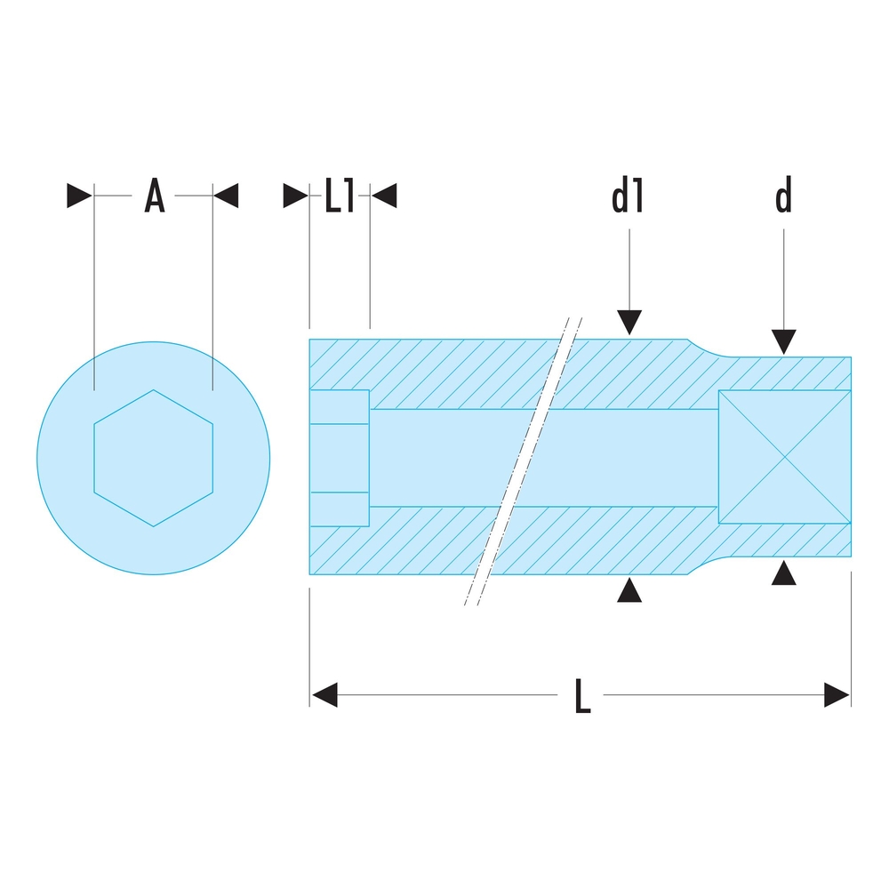 Douille 1/4' 6pans de 9/32 - FACOM - R.9/32
