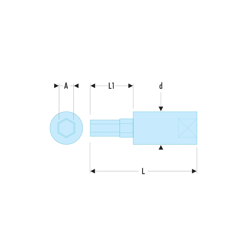 Douil- tournevis 1/4' 6p 2mm - FACOM - RT.2