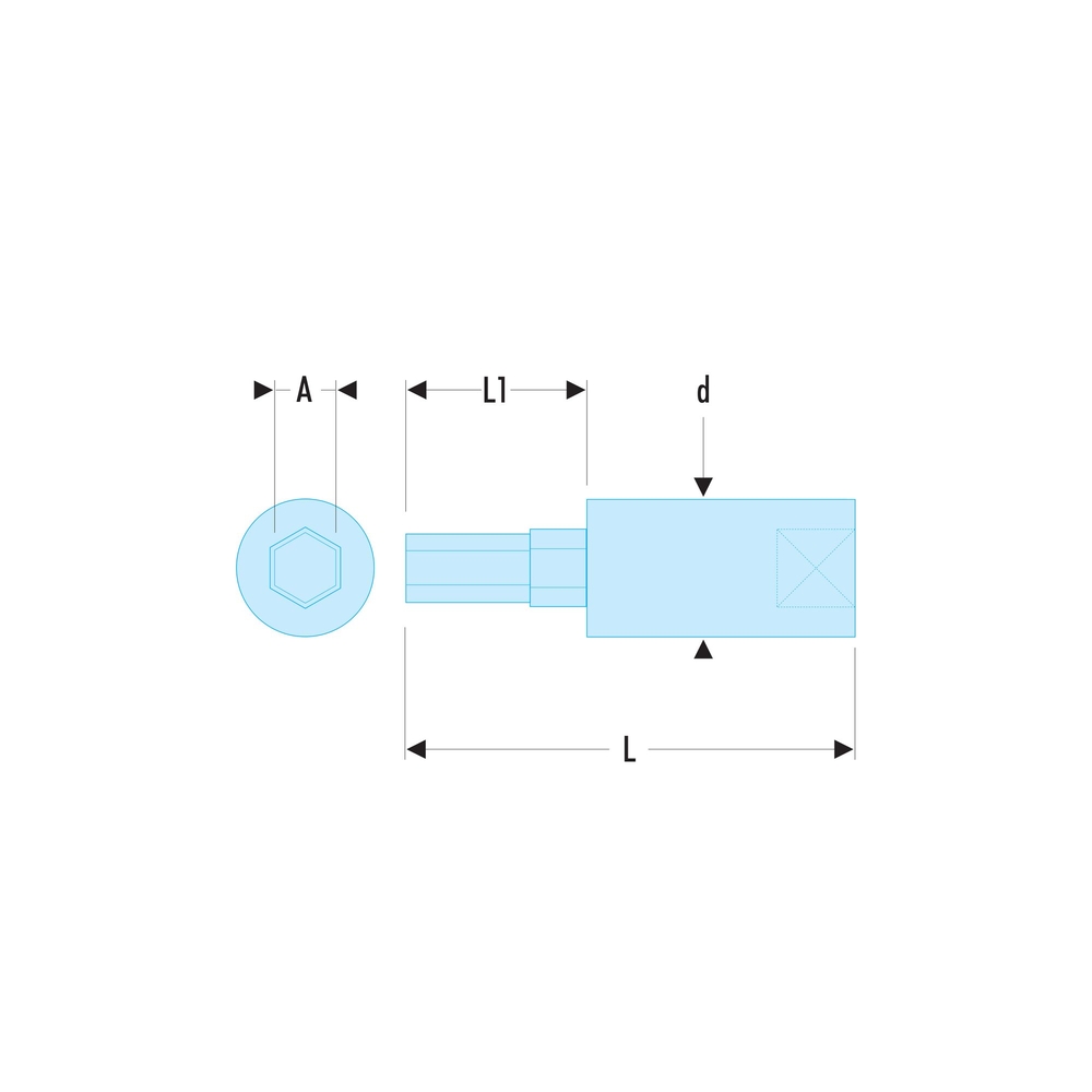 Douil- tournevis 1/4' 6p 4 mm - FACOM - RT.4