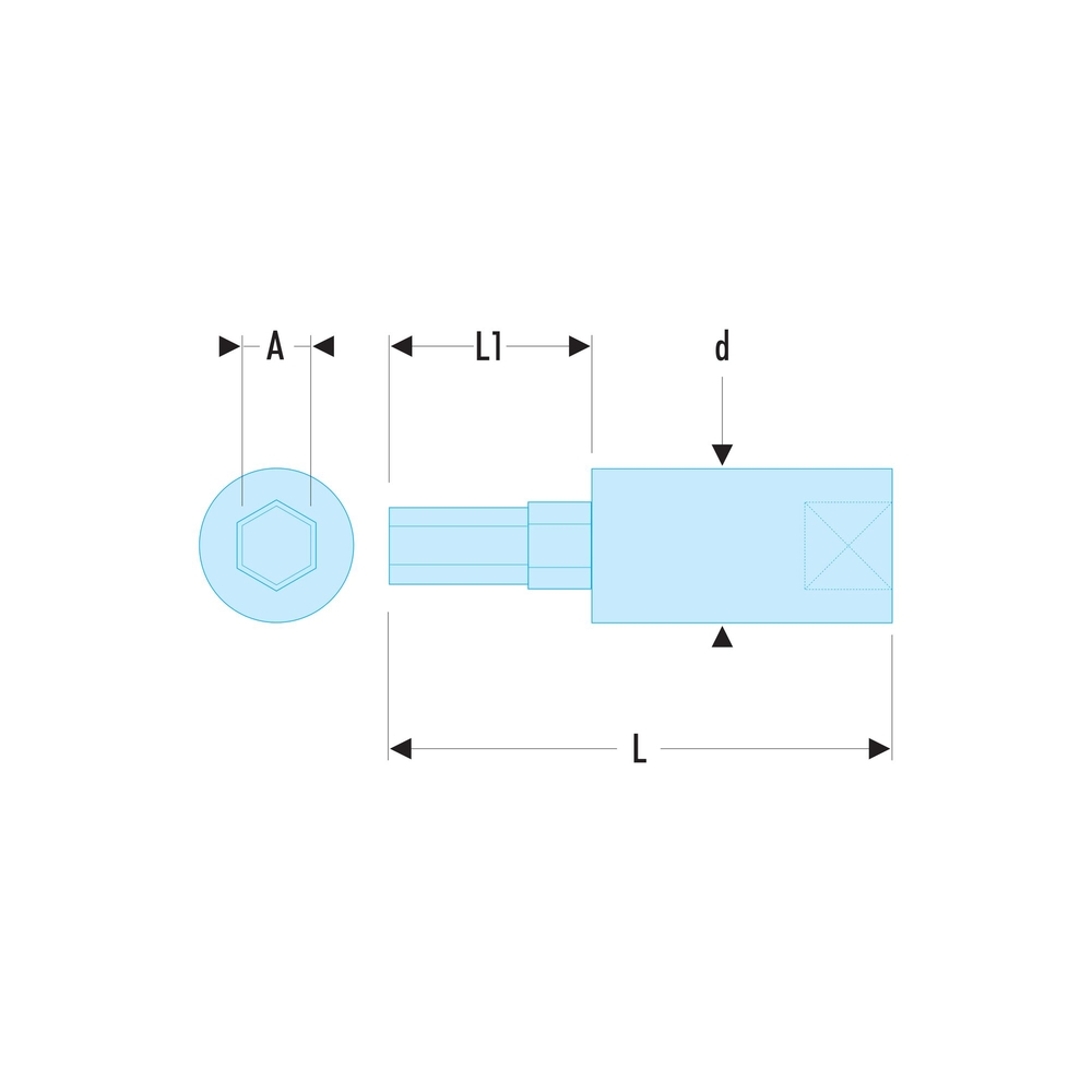 Douil- tournevis 1/4' 6p 5/32 - FACOM - RT.5/32