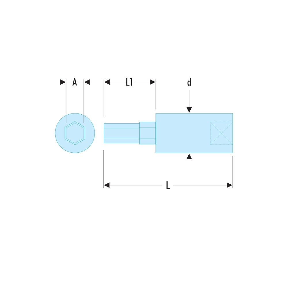 Douil- tournevis 1/4' 6p 7 mm - FACOM - RT.7
