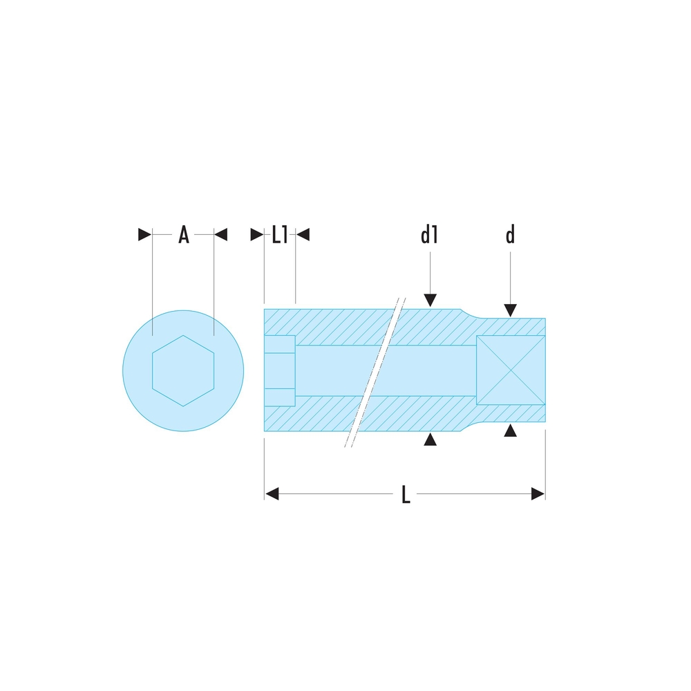 Douille 1/2' longue 12 pans 13/16 - FACOM - S.13/16LA