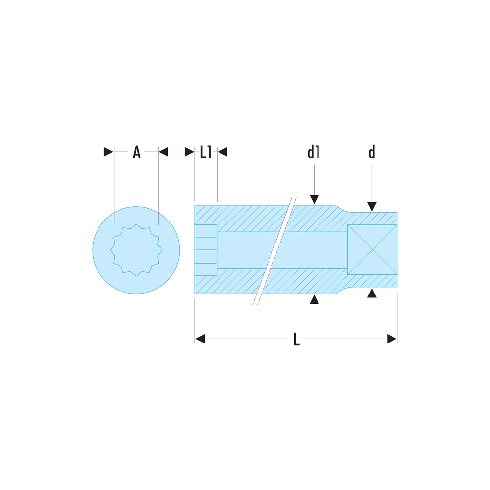 Douille 1/2' longue 12pans 14 mm - FACOM - S.14LA