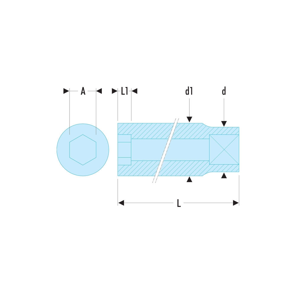 Douille 1/2' longue 6pans 17 mm - FACOM - S.17HLA