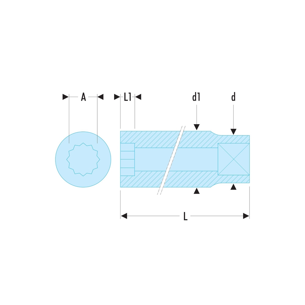Douille 1/2' 12 pans 19/32 - FACOM - S.19/32
