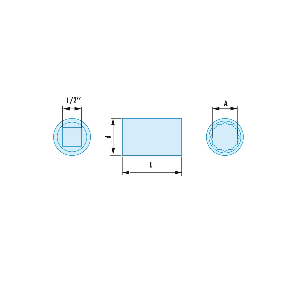 1/2'' douille pouces 1'' SR antidéflagrant - FACOM - S.1PSR