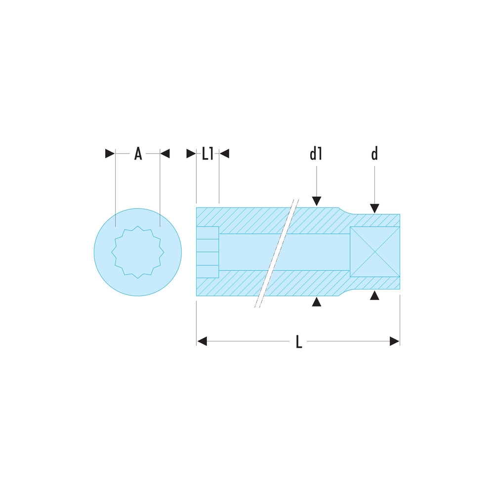 Douille 1/2' longue 12 pans 23 mm - FACOM - S.23LA