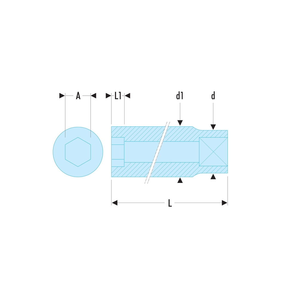 Douille 1/2' longue 6 pans 26 mm - FACOM - S.26HLA