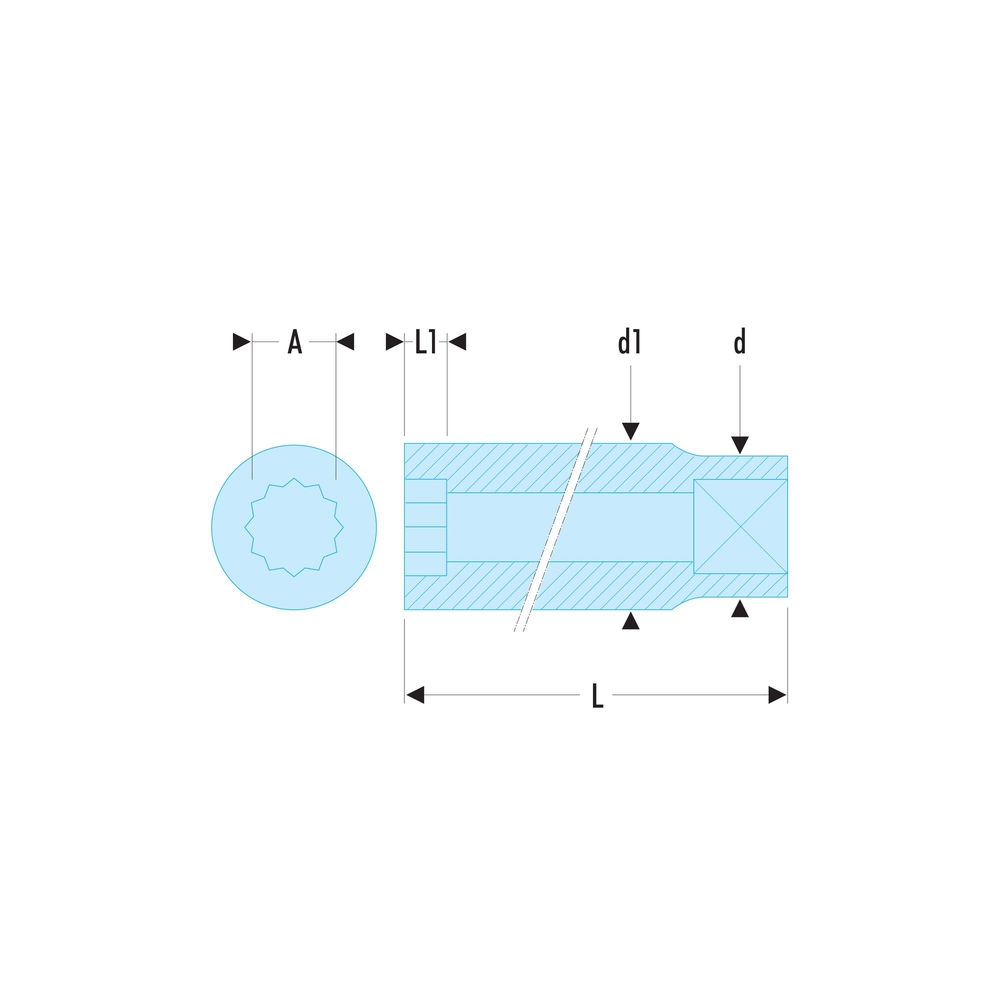 Douille 1/2' longue 12 pans 26 mm - FACOM - S.26LA