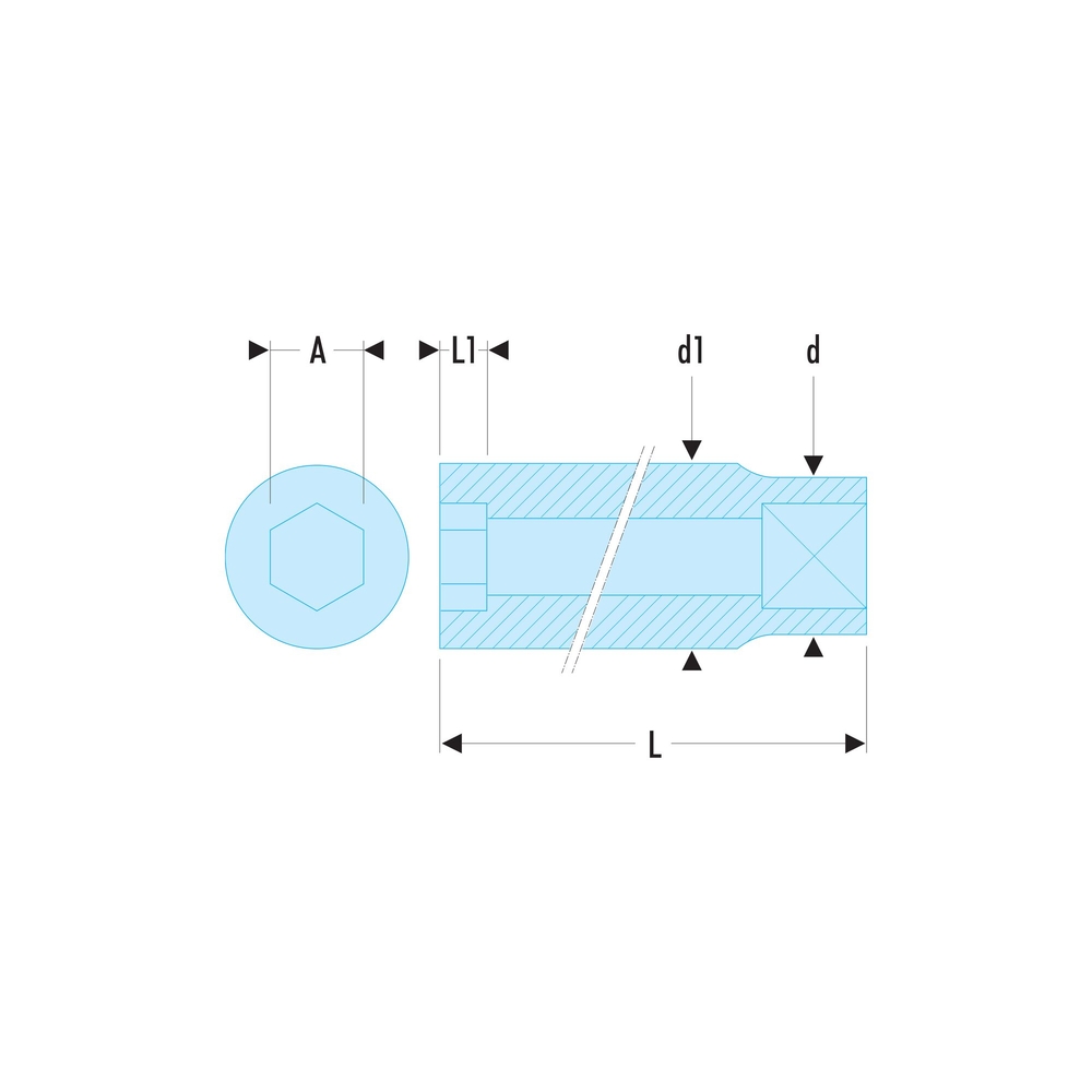 Douille 1/2' longue 6 pans 27 mm - FACOM - S.27HLA
