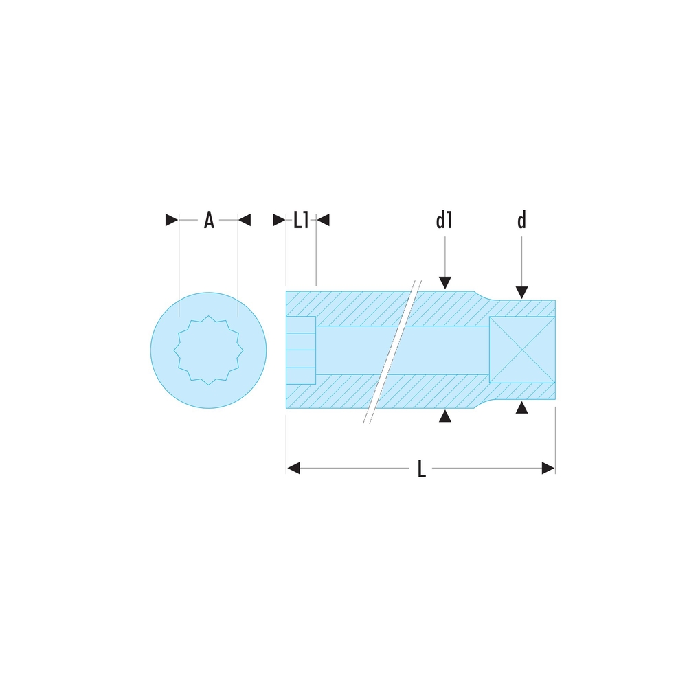 Douille 1/2' 12 pans 9/16 - FACOM - S.9/16
