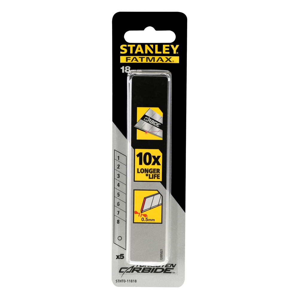 Lames de cutter 25 mm - Fatmax au carbure de tungstène - 5 lames - STHT0-11825 - STANLEY