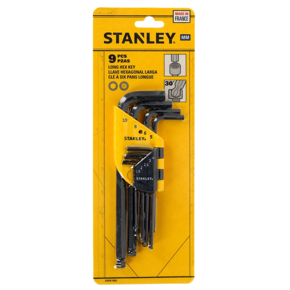 Clé mâle longue à tête sphérique - étui de 9 pièces - STHT0-13012 - STANLEY