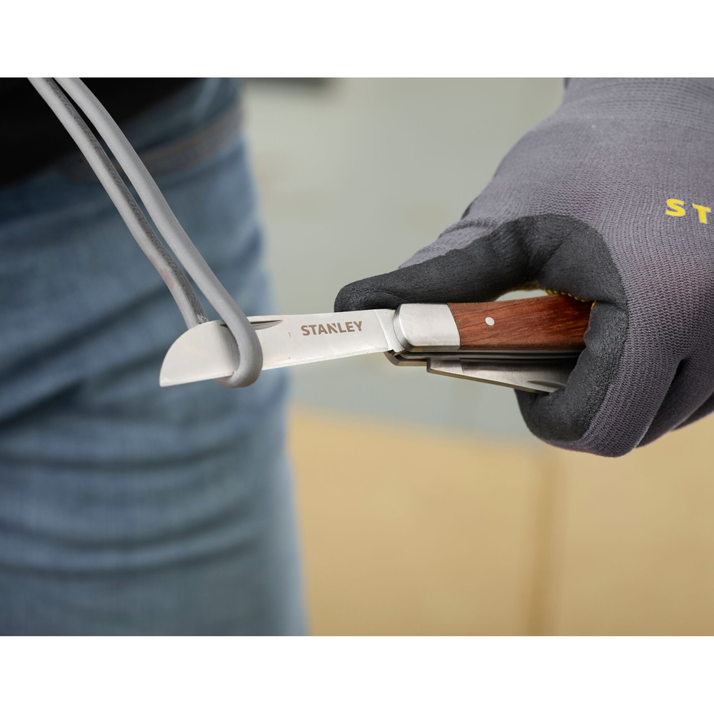 Couteau d'électricien à 2 lames - manche bois - STHT0-62687 - STANLEY