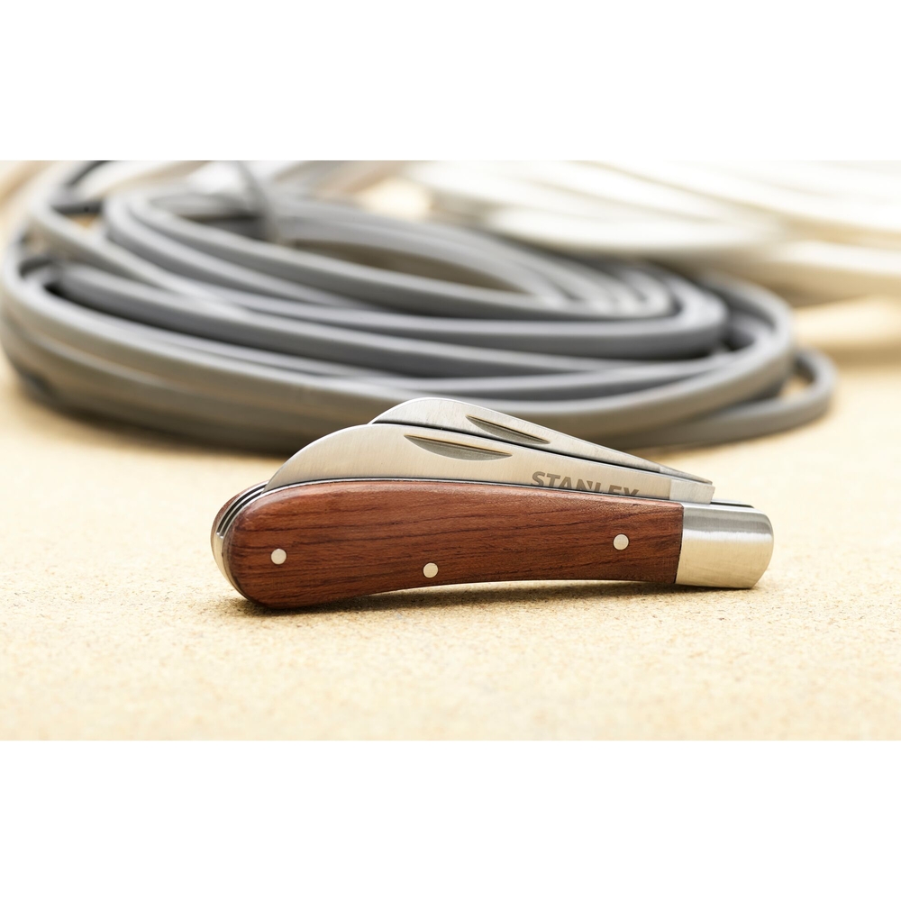 Couteau d'électricien à 2 lames - manche bois - STHT0-62687 - STANLEY