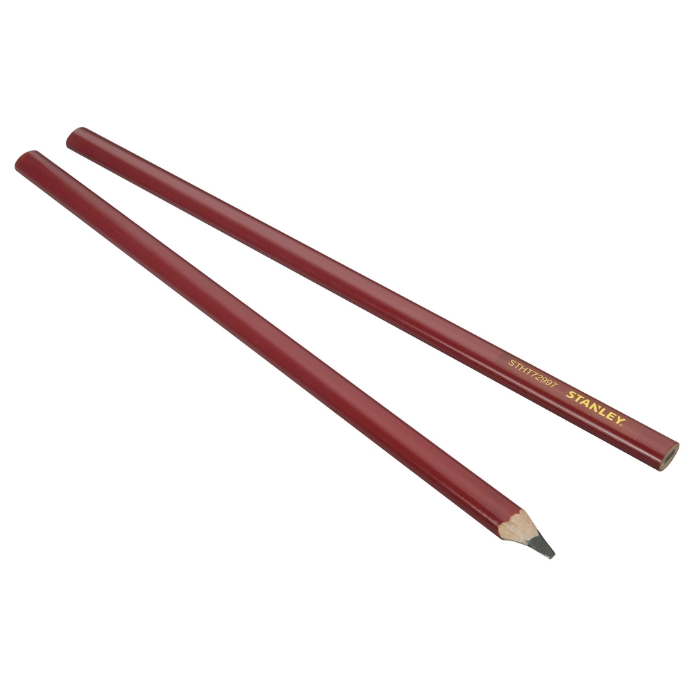 Crayon de charpentier 30 cm corps rouge - 2 pièces - STHT0-72997 - STANLEY