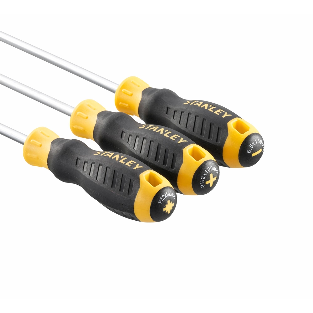 Tournevis Cushion Grip Phillips + Pozidriv + mécanicien - jeu de 3 pièces - STHT16168-0 - STANLEY