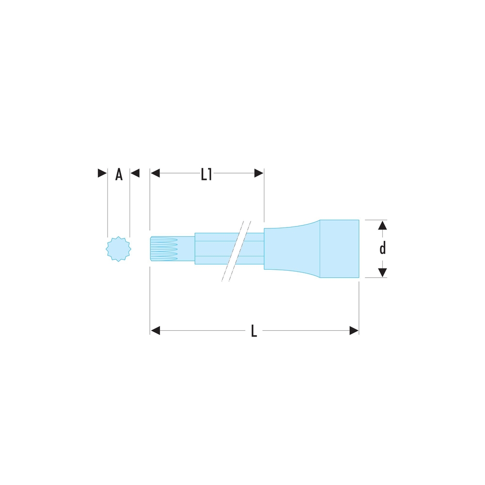 Douil- tournevis 1/2' long XZN M10 100mm - FACOM - SV.10LB