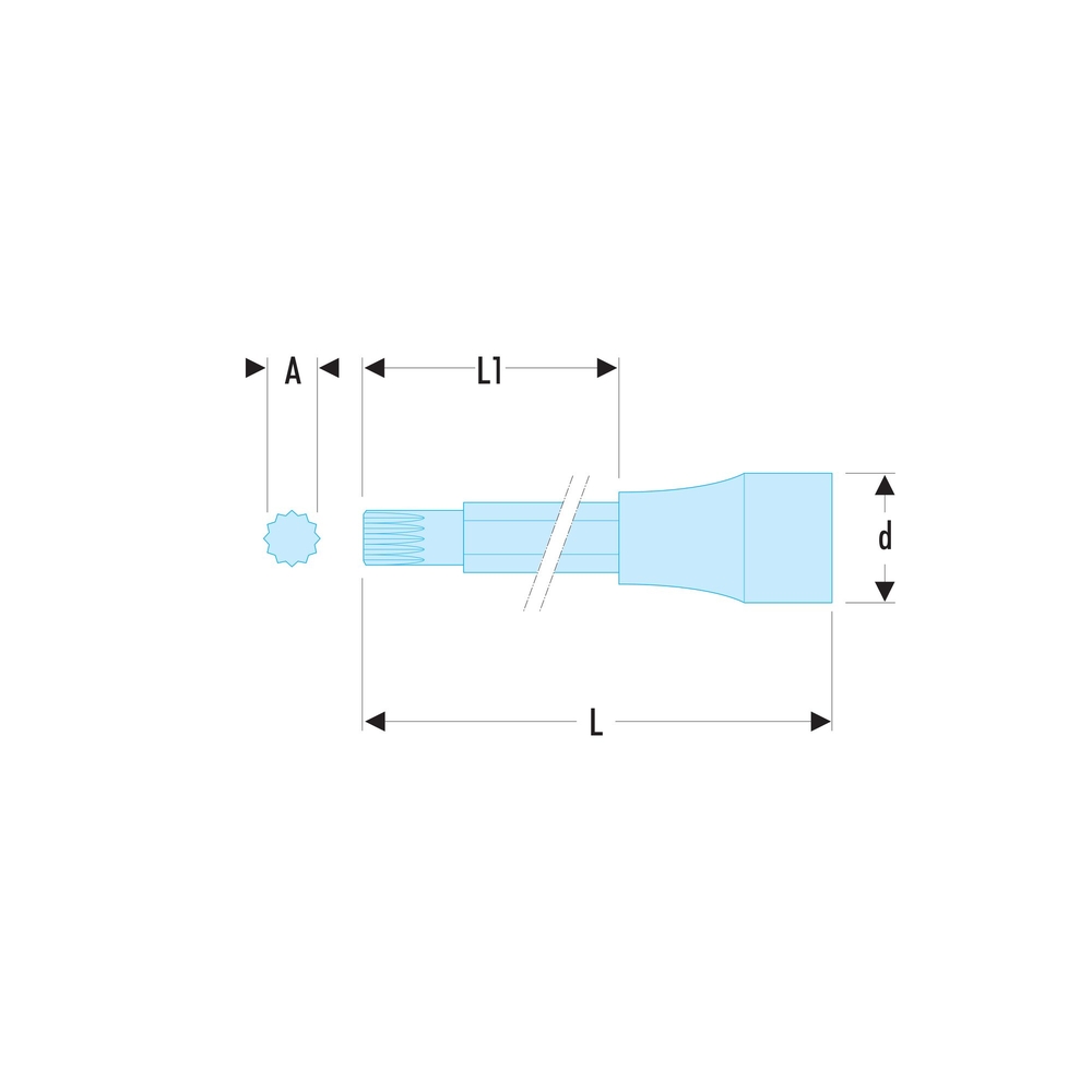 Douille tournevis 1/2 long XZN M12 140 mm - FACOM - SV.12ELB
