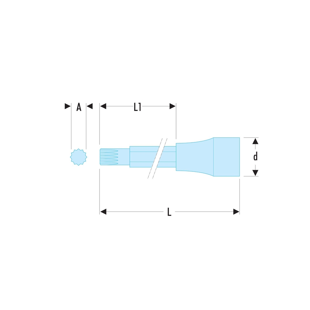 Douille tournevis 1/2' long XZN M12 100mm - FACOM - SV.12LB