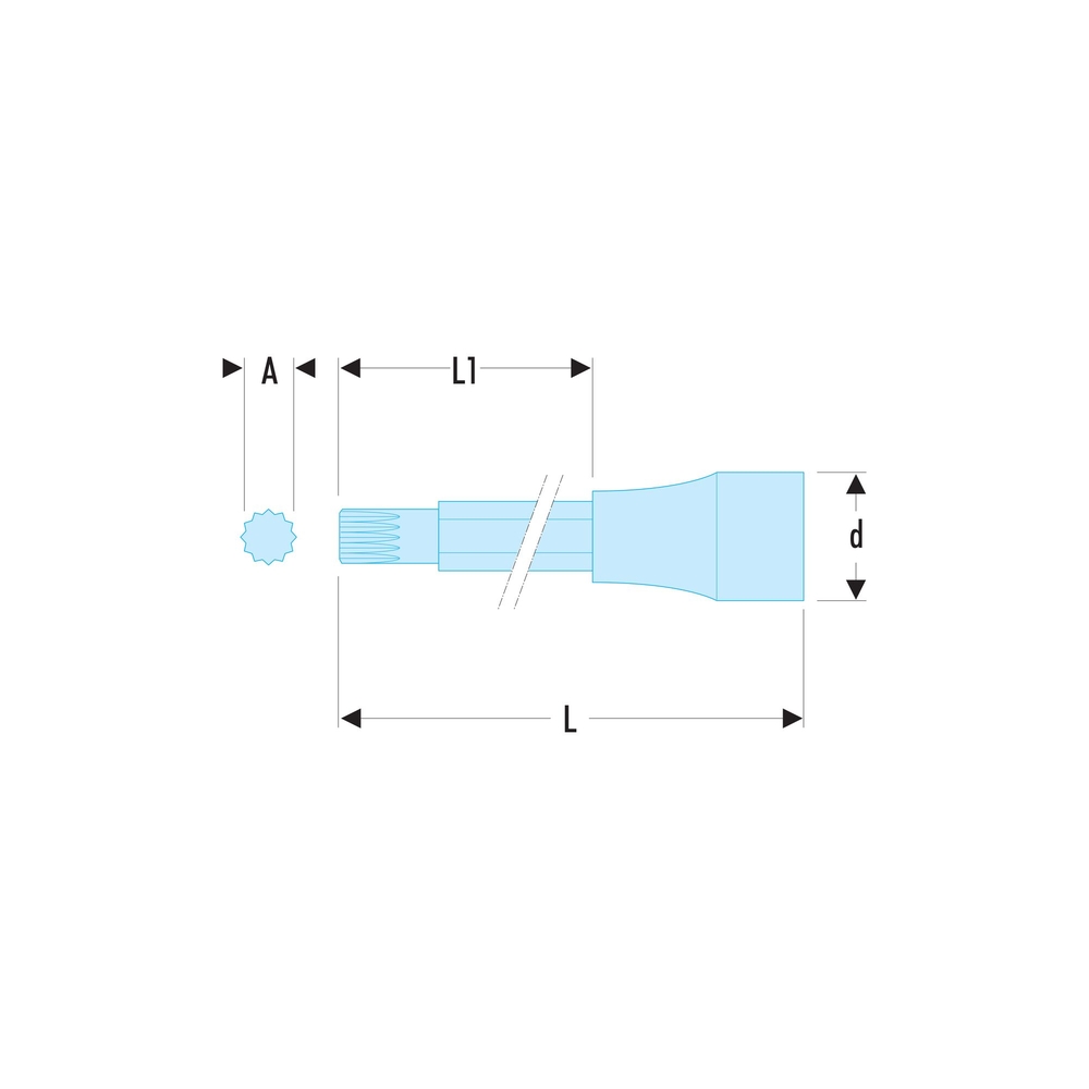 Douil- tournevis 1/2' long XZN M14 - FACOM - SV.14LB