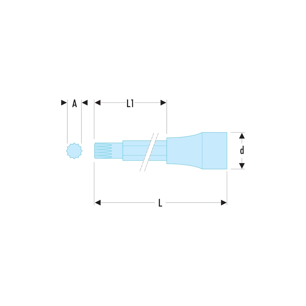 Douilles tournevis embout long et extra-long denture multiple XZN 1/2