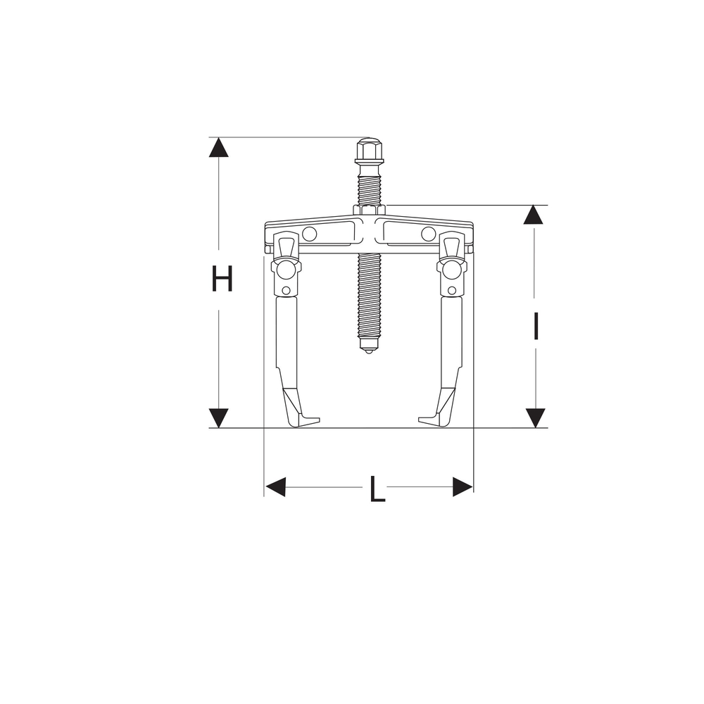 Extracteur 2 griffes coulissan 4t intér 127 - 171 mm extér 86 - 153 mm - FACOM - U.232-160