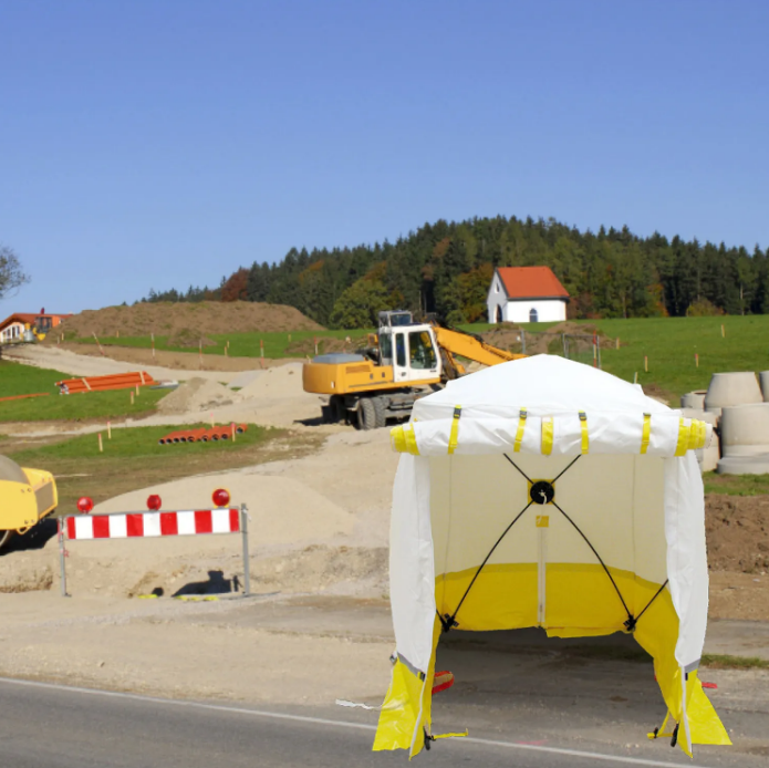 TENTE DE CHANTIER 120 x 120 x 150 cm MONTAGE RAPIDE TROTEC - HAUTEUR 1,50 M - 120KE 