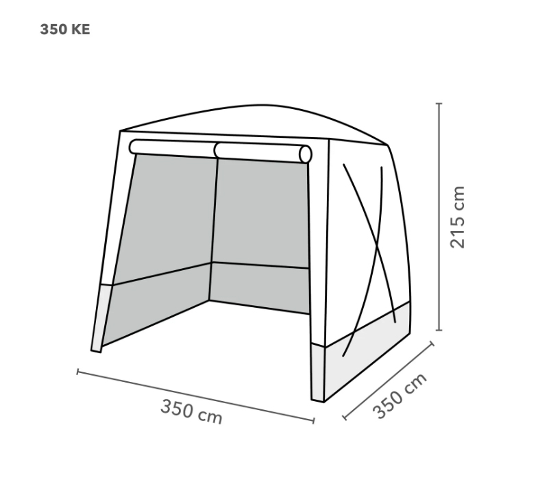TENTE DE CHANTIER 350 x 350 x 215 cm MONTAGE RAPIDE TROTEC - HAUTEUR 2,15 M - 350KE 