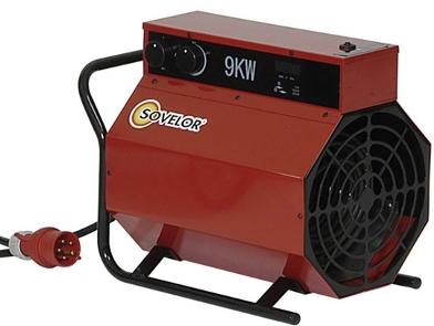 Chauffage électrique 9kW triphasé air pulsé SOVELOR mobile C9