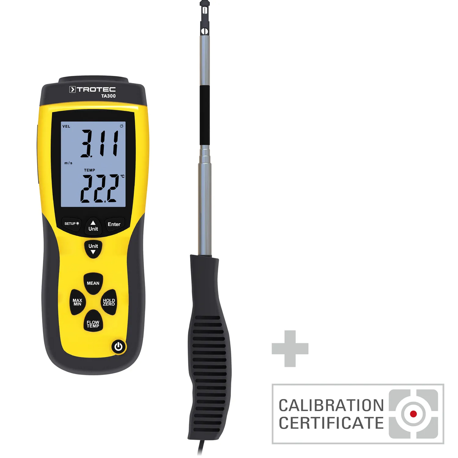 Anémomètre thermique à sonde rigide - TROTEC - TA300 