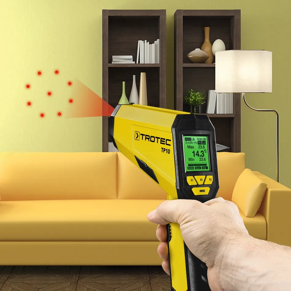 Thermomètre infrarouge / pyromètre à laser multipoints - TROTEC - TP10