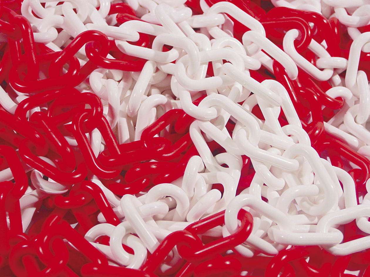 Chaine plastique rouge / blanc Ø 8 x 25 m VINMER - 181103