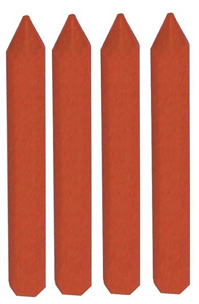 BLISTER DE 4 CRAIES ROUGES HEXAGONALES L.120MM TALIAPLAST - 400965