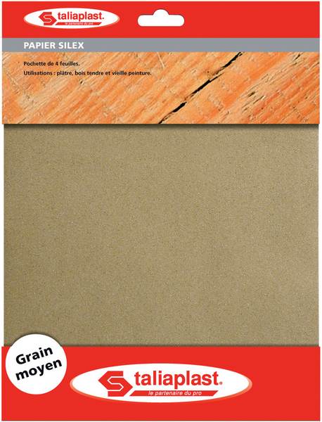 4 FEUILLES SILEX 230X280MM GRAIN 2 TALIAPLAST - 402002