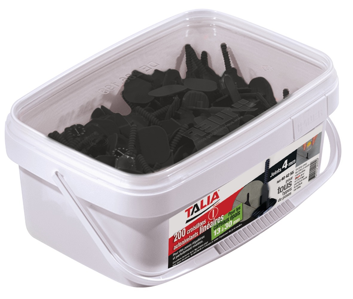 CROISILLON AUTO-NIVELANT LINEAIRE 4MM GRANDE HAUTEUR 200 PIECES TALIAPLAST - 404255