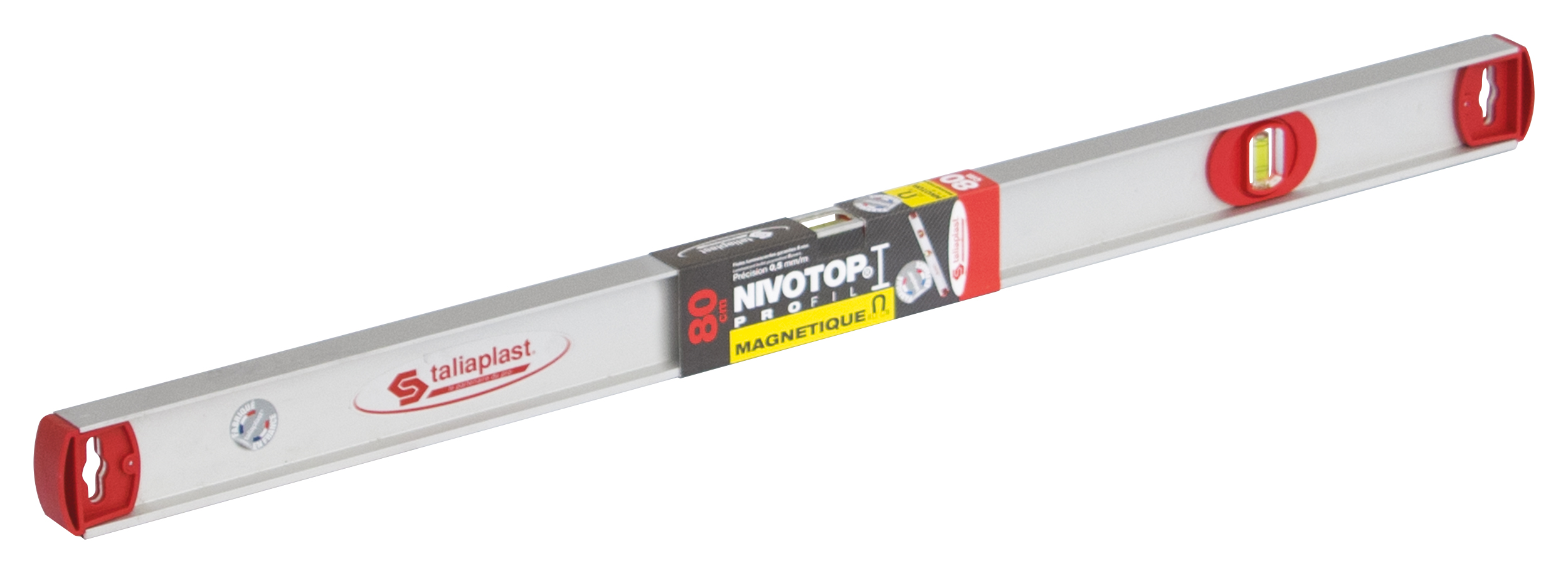 Niveau profilé NIVOTOP en aluminium profil I magnétique Longueur 80 cm TALIAPLAST - 450422