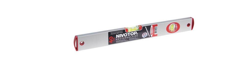 NIVEAU 'NIVOTOP' ALUMINIUM RECTANGULAIRE 2 FIOLES 40CM TALIAPLAST - 450601