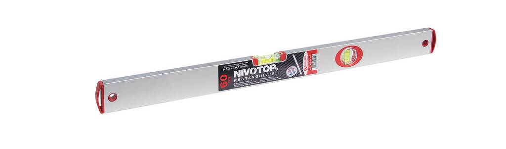 NIVEAU 'NIVOTOP' ALUMINIUM RECTANGULAIRE 2 FIOLES 60CM TALIAPLAST - 450603