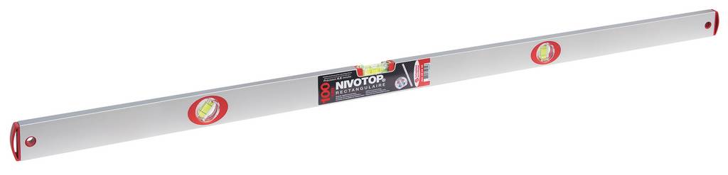 NIVEAU 'NIVOTOP' ALUMINIUM RECTANGULAIRE 3 FIOLES 100CM TALIAPLAST - 450605