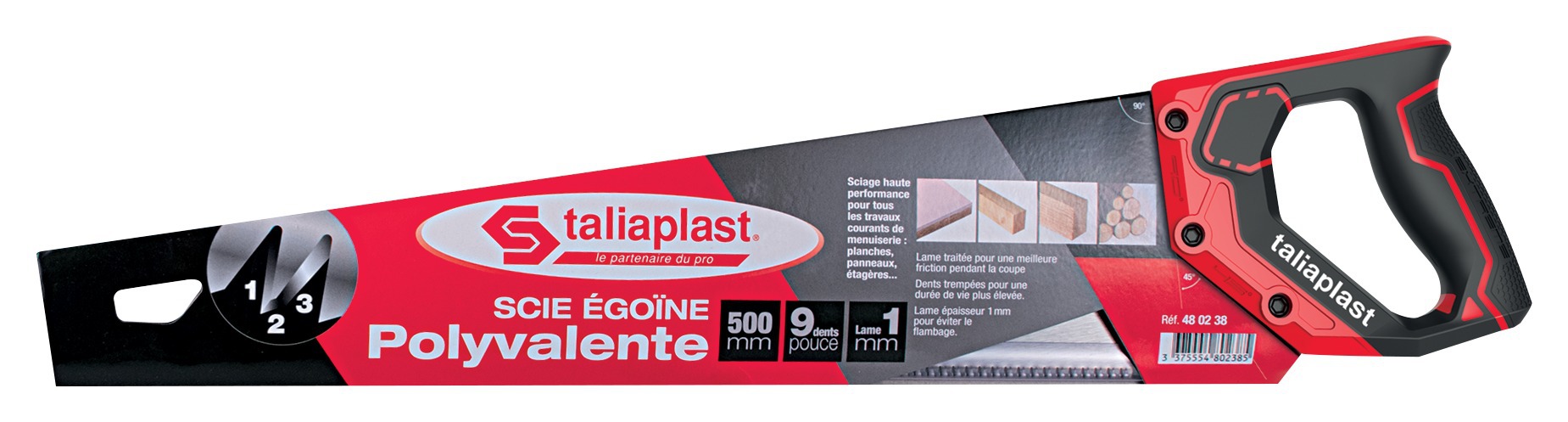 Scie egoine polyvalente 500mm poignee bi-matiere TALIAPLAST - 480238