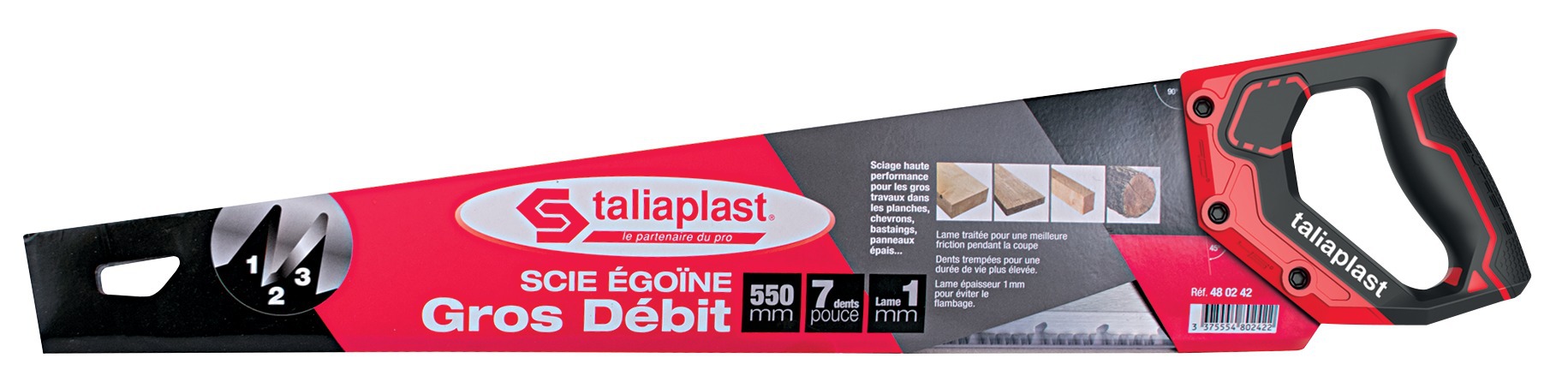 Scie egoine gros debit 550mm poignee bi-matiere TALIAPLAST - 480242