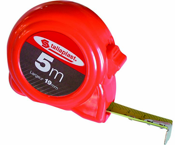 QUINTUPLE METRE BOITIER FLUO ROUGE 19MM TALIAPLAST - 490201