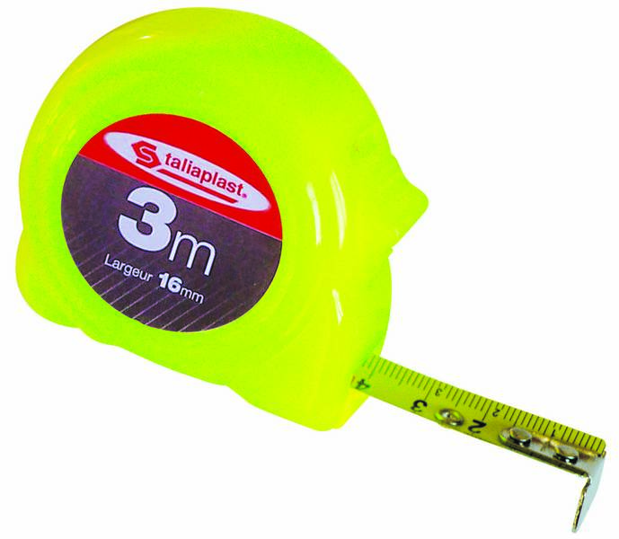 TRIPLE METRE BOITIER FLUO JAUNE 16MM TALIAPLAST - 490203
