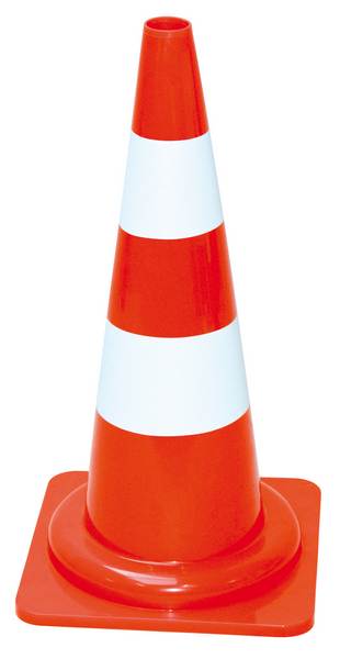 Cone plastique fluo 50cm pvc 1,100kg