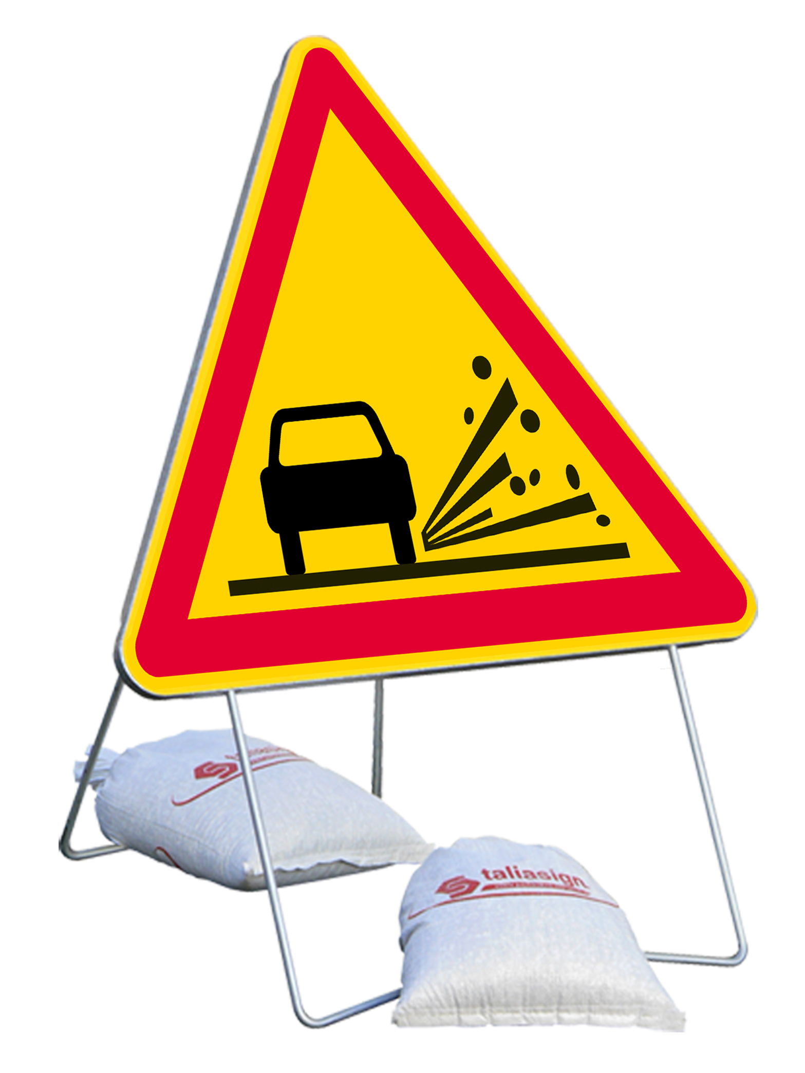 Panneau de signalisation AK22 700 classe 2 projections de gravillons + PIED - TALIAPLAST - 522507