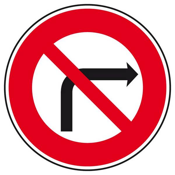 B2b-650-Classe 2-Interdiction de tourner à droite TALIAPLAST - 523657