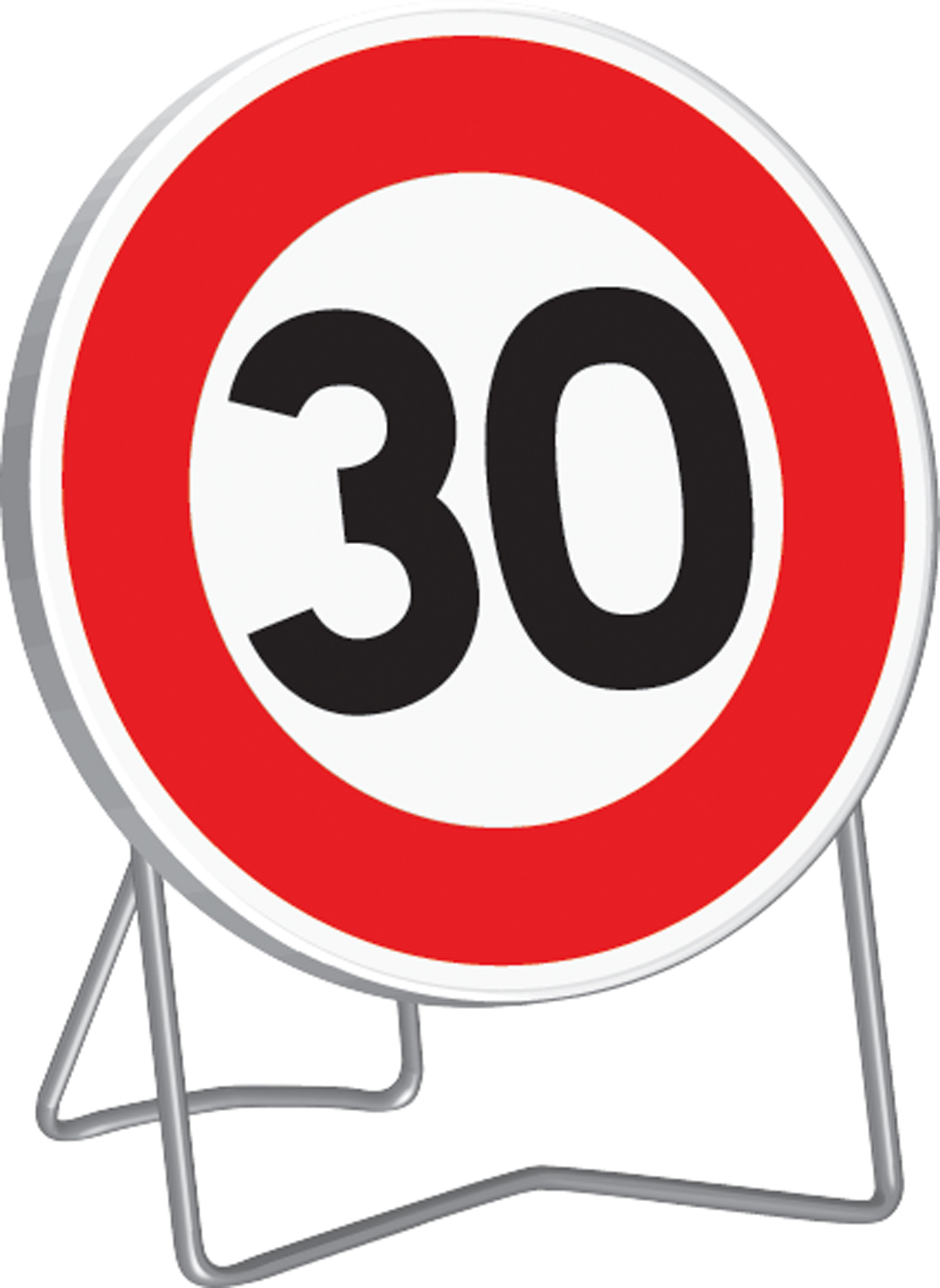 Panneau de limitation de vitesse 30 Km/h B14 850 mm classe T1 + PIED - TALIAPLAST - 524012