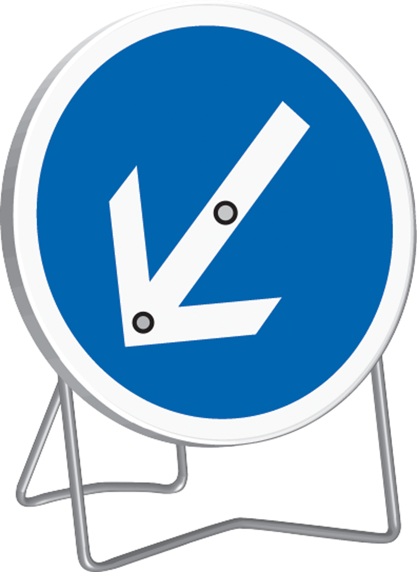 Panneau d'obligation de tourner à flèche orientable B21 850 mm classe T1 + PIED - TALIAPLAST - 524025